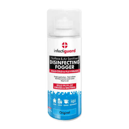 Aerosol foggers can be widely used for the disinfection of areas such as offices, nurseries, schools, houses, restaurants, gyms, movie theaters, governmental institutions and more. Our easy and ready to use aerosol fogger has a very low toxicity rate and is non-corrosive and leaves no residual effect. The product is effective against viruses and bacteria, penetrating into difficult to reach areas in the form of dense fog. Our aerosol fogger is an easy and ready-to-use disinfectant, in a pressurized can. Once triggered, the can will empty, producing a very fine aerosol mist. 