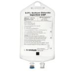 The Sodium Chloride 0.9% IV Fluid Drip is a sterile solution used to restore fluids and electrolytes, crucial for treating dehydration and maintaining electrolyte balance in medical settings.