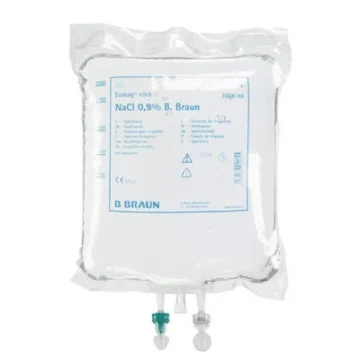 The Sodium Chloride 0.9% IV Fluid Drip is a sterile solution used to restore fluids and electrolytes, crucial for treating dehydration and maintaining electrolyte balance in medical settings.
